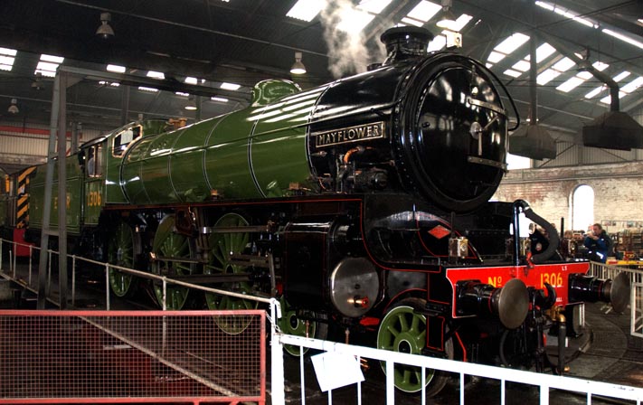 LNER B1 1306 Mayflower in the Barrow Hill round house LNER B1 1306 Mayflower in the Barrow Hill round house