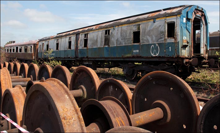 A 1st class mark one sleeping car which has seen better days 