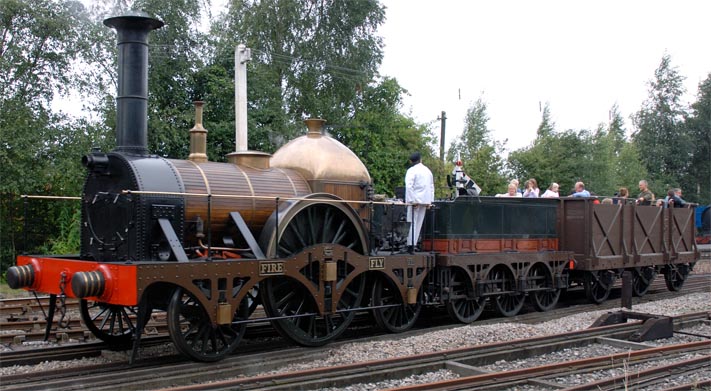 2-2-2 Fire Fly on the Broad gauge tracks at Didcot 2-2-2 Fire Fly on the Broad gauge tracks at Didcot