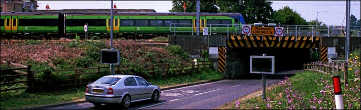 The low road bridge at the railway station at Ely 