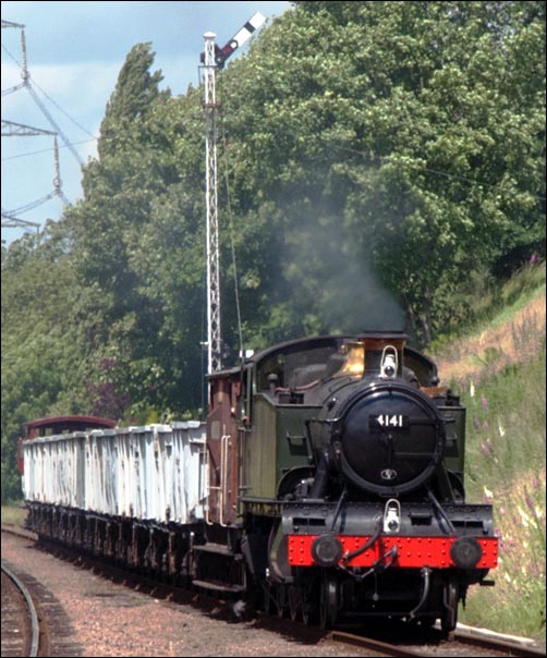 4141 coming into Rothley station at the Great Central Railway on the 22nd of June 2008 4141 with the Windcutters coming into Rothley railway station on the GCR