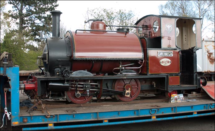 Sir Haydn on a low-loader