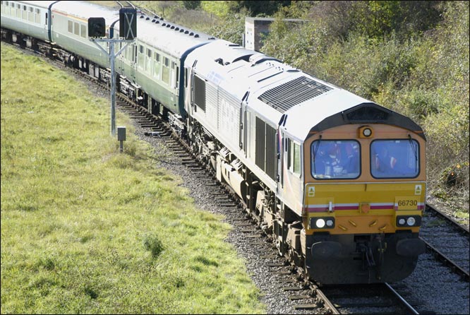GBRf class 66730 at Great Central Nottingham in 2010