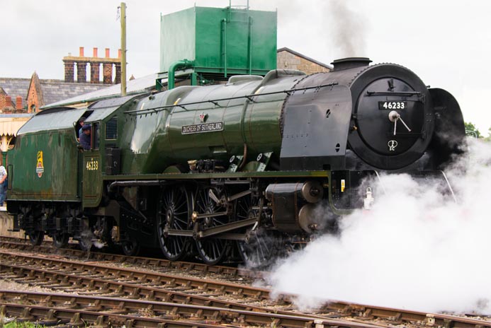 LMS 4-6-2 Duchess of Surtherland at Dereham station 