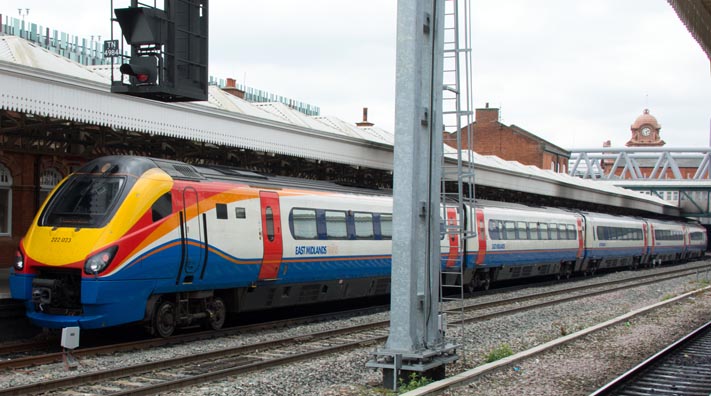 East Midland Trains class 222 023 in Nottingham station 