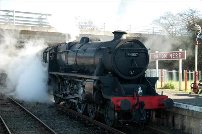 Black 5 44837 at Orton Mere on the 22nd of Febuary 2014 