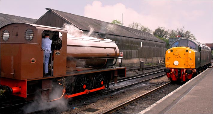 0-6-0ST  number 2163 and D306 at Wansford station in 2008  