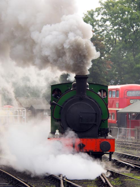 0-6-0ST Ring Haw coming out of Wansford yard 0-6-0ST Ring Haw coming out of Wansford yard