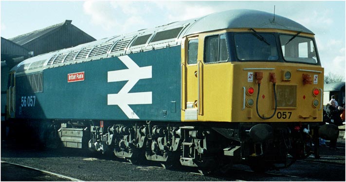 Class 56057 on shed at Wansford on the 3rd March 2007