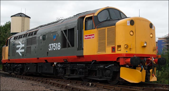 Class 37518  running round it train at the Peterborough Nene Valley railway station  