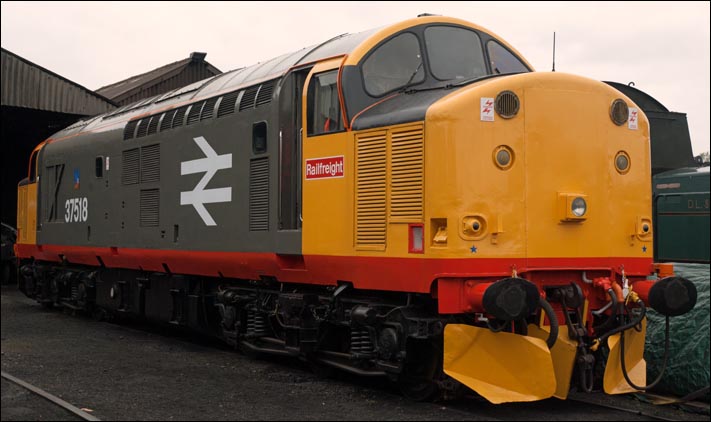 Class 37518 on shed at Wansford in October 2008   