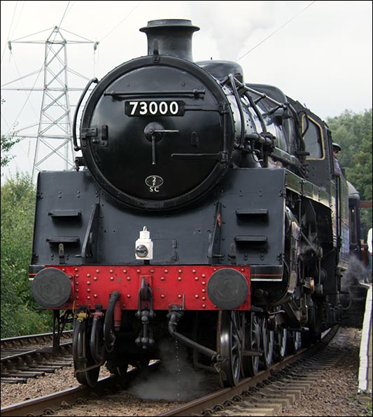 British Railways standard class 5 with the number 73000 British Railways standard class 5 with the number 73000