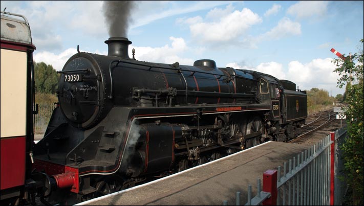 British Railways Standard Class 5 7305 City of Peterborough at The Nene Valleys Orton Mere station 