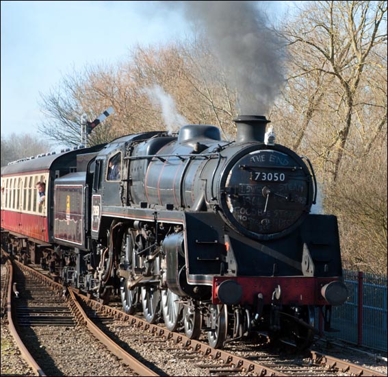 British Railway standard Class 5 73050 into Orton Mere British Railway standard Class 5 73050 into Orton Mere