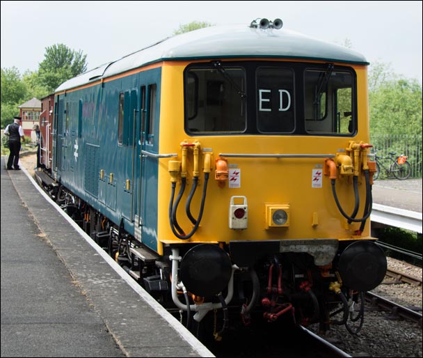Class 73001 in Orton Mere railway station on Friday the 16th of May 2014 Class 73001 in Orton Mere railway station on Friday the 16th of May 2014