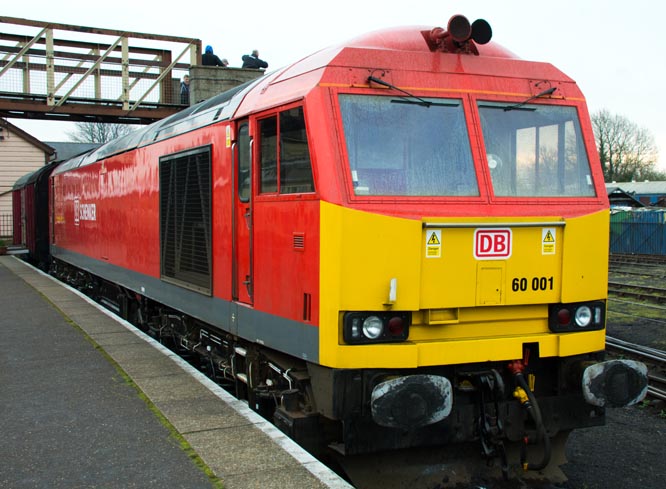 DB class 60 001 in the bay platform at Wansford 