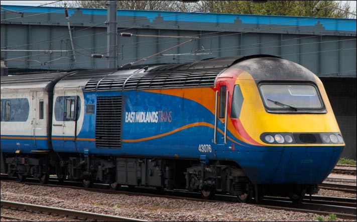 East Mindland Trains HST 43076 on hire to East Coast 