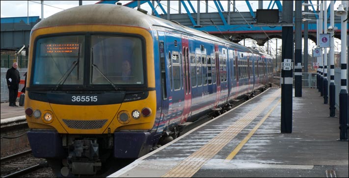 First Capital Connect class 365515 into platform 2 on the 21st  February 2014