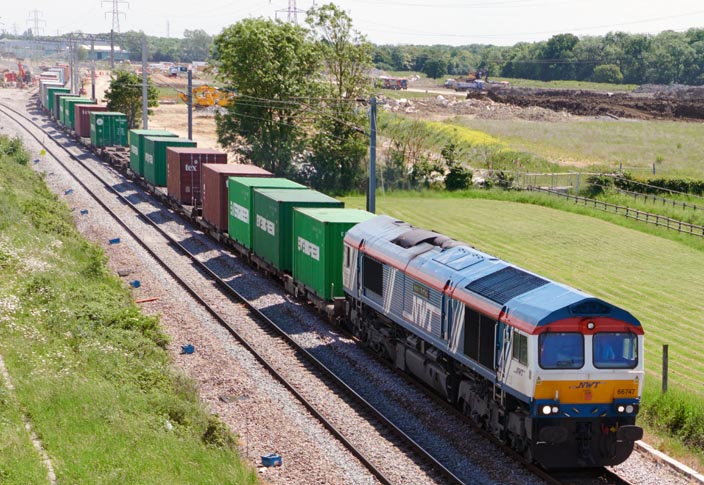 GBRF class 66747 on down Stamford line on 8th June 2021