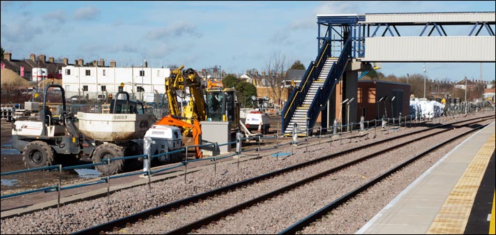 The new goods avoiding line at Peterborough from platform 7