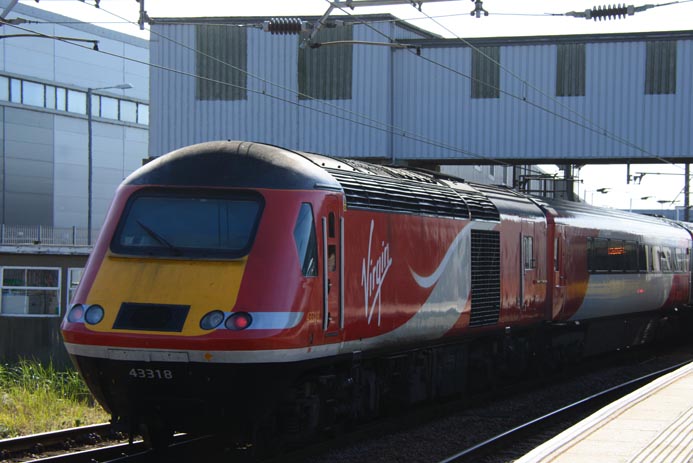 Virgin East Coast HST power car 43318 at Peterborough